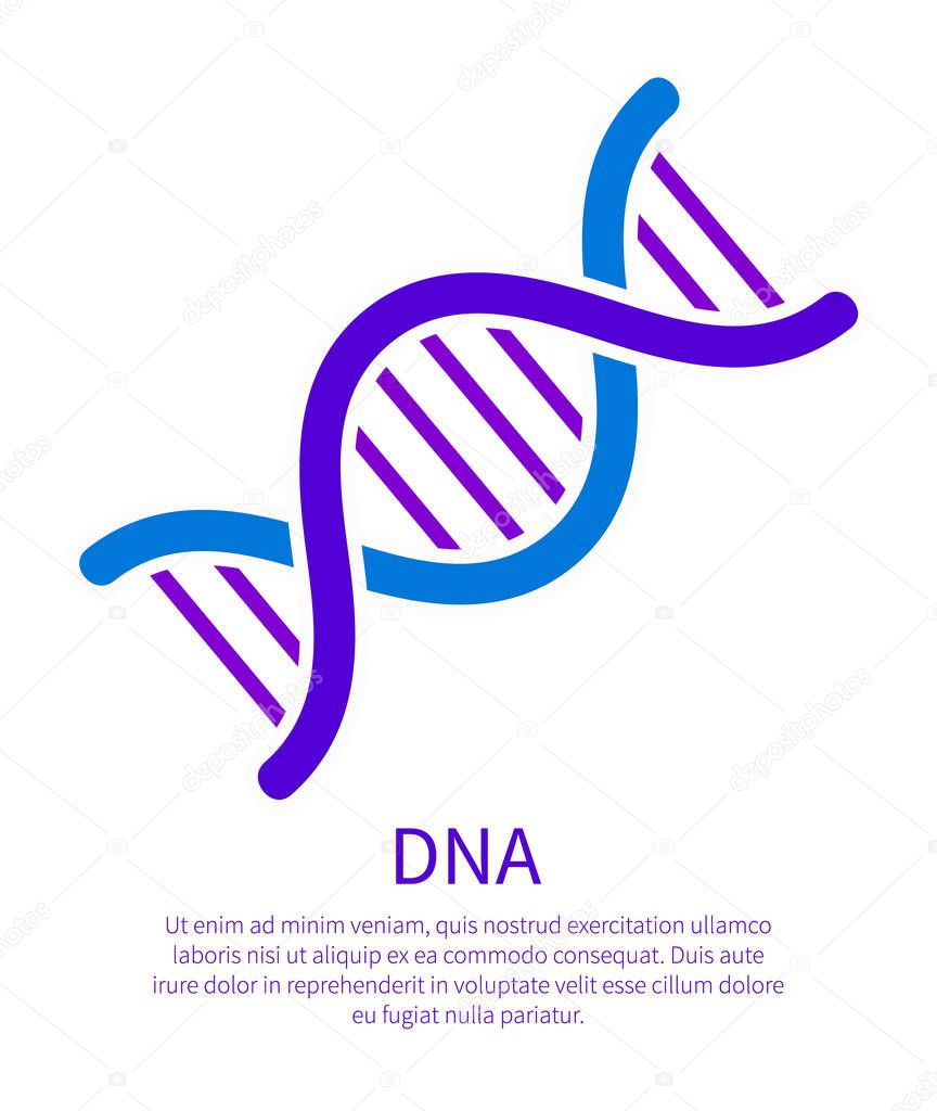 DNA Icon of Genetic Code, Deoxyribonucleic Acid