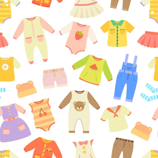 Baby Clothes Seamless Pattern Vector Illustration — Stock Vector