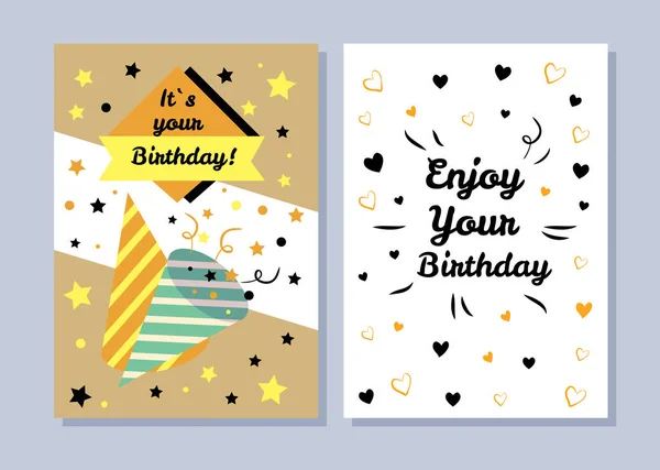 Zijn uw verjaardag postkaarten Vector Illustratie — Stockvector
