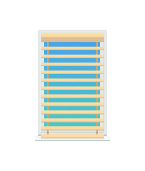 Jalousie Set on Window, Color Vector Illustration