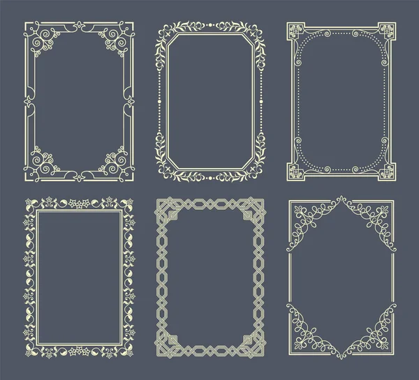 Набор виньеток для винтажных фото и векторных иконок — стоковый вектор