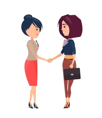 İki neşeli iş kadınları s vektör çizim