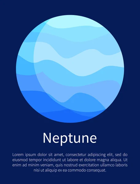 Neptun niebieski planeta pionowy plakat informacyjny — Wektor stockowy