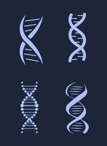 Dezoksyrybonukleinowego DNA, łańcuchy kwasu zestaw, nukleotydów — Wektor stockowy