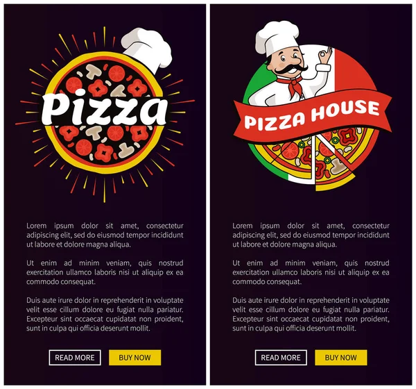 Pizzahaus Sammlung Web-Vektor Illustration — Stockvektor