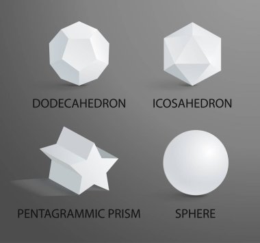Dodecahedron ve Icosahedron vektör çizim