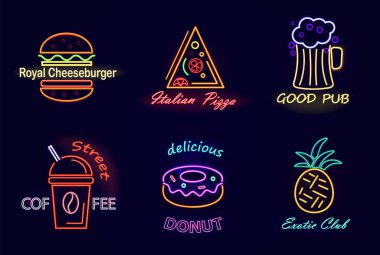 Kraliyet çizburger ve Pizza vektör çizim