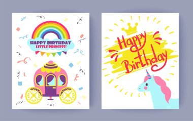 İyi ki doğdun kartpostal vektör çizim ayarla