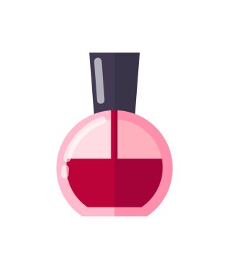 Büyük yuvarlak yarısı boş şişe kırmızı oje