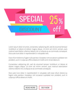 Promo Web Poster vektör kapalı özel indirim 25