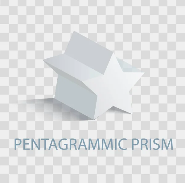 Pentagrammic Prism Geometric Figure of white Color — Stock Vector