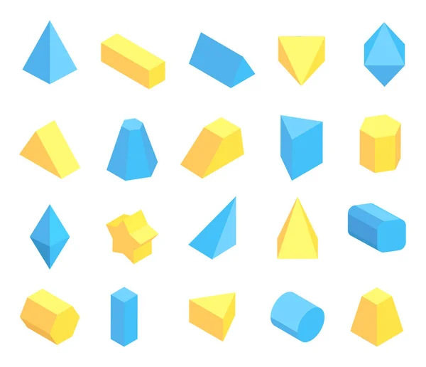 Lot of Blue and Yellow Geometric Figures Poster — Stock Illustration Lot of Blue and Yellow Geometric Figures Poster Stock Illustration