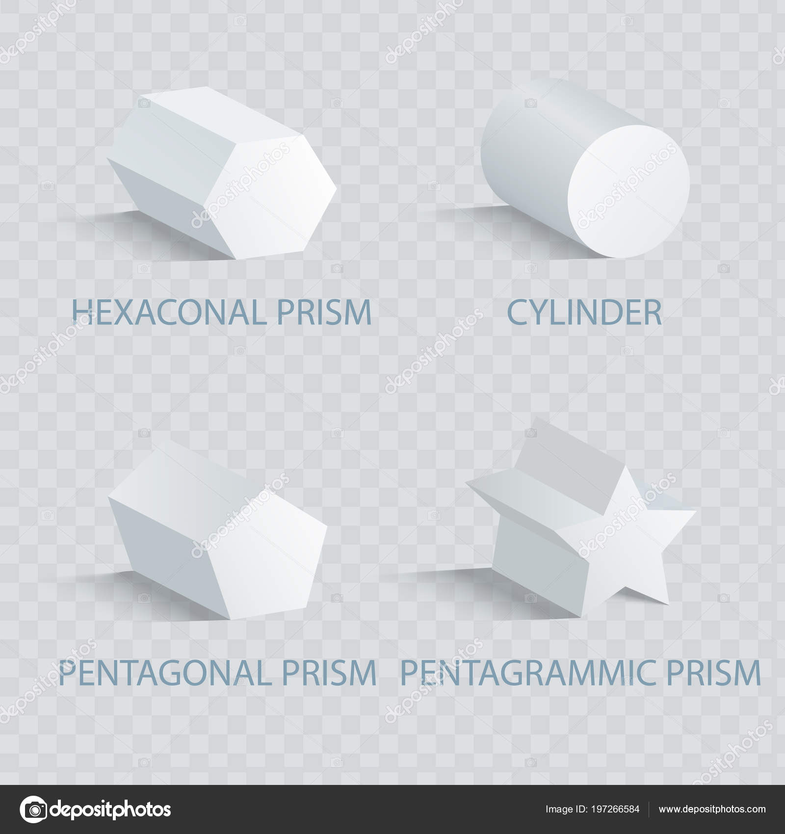 Hexagonal Prism and Cylinder Vector Illustration Stock Vector Image by