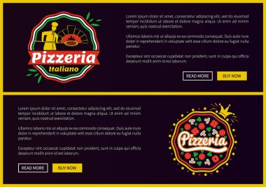 Pizzacı Italiano Web siteleri vektör çizim ayarla