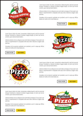 Pizza House web sitesi koleksiyonu vektör çizim