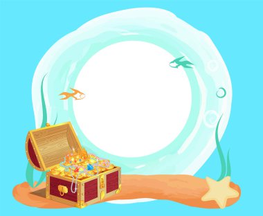 Deniz altındaki eski göğüs eski Kraliyet hazinelerini