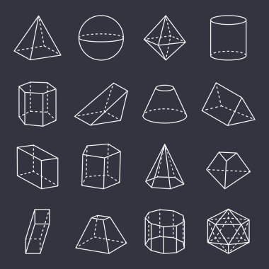 Geometrik şekiller koleksiyonu vektör çizim