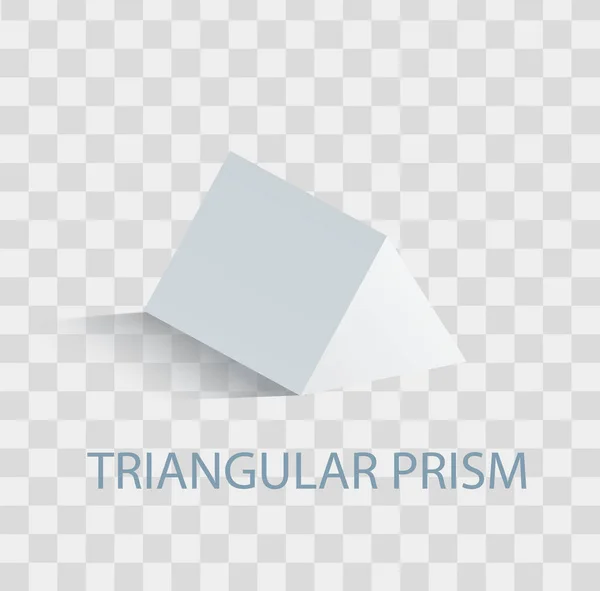Triangular Prism Geometric Figure in white Color — Stock Vector