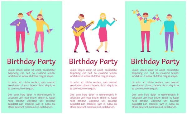 Geburtstag party sammlung vektor illustration — Stockvektor