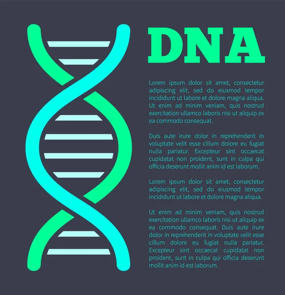 DNA Poster with Headline, Vector Illustration — Stock Vector