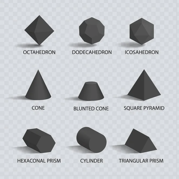 Illustration vectorielle de l'octaèdre et du dodécaèdre — Image vectorielle