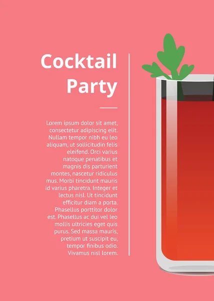 Cocktail-Party-Plakat blutig Mary Vector Banner — Stockvektor