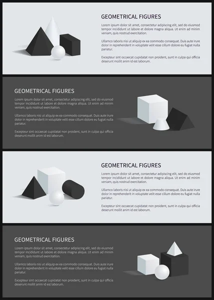 Figuras geométricas Banner Set Vector Ilustración — Archivo Imágenes Vectoriales