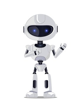 Güzel Robot üzerinde beyaz vektör illüstrasyon izole