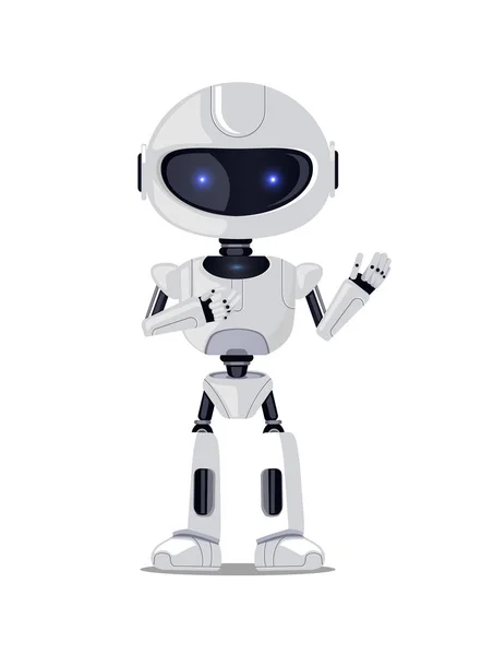 Robô encantador isolado na ilustração branca do vetor —  Vetores de Stock