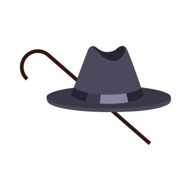 Şapka siyah renk sopa vektör çizim ile