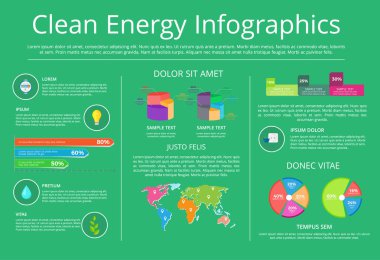 Temiz enerji Infographics vektör çizim