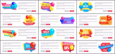 Özel indirim hafta sonu satış en iyi balonlar etiket