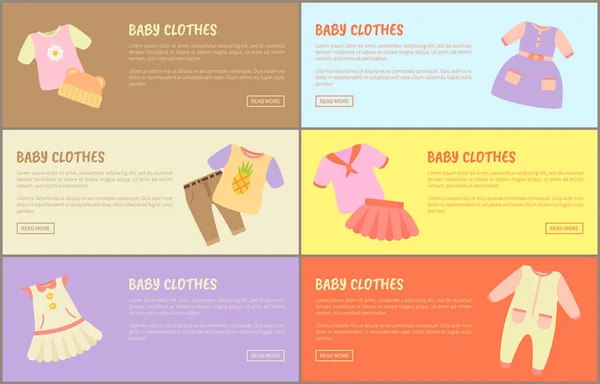 Bebek giyim Web koleksiyonları vektör çizim — Stok Vektör