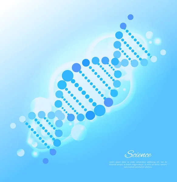 Poster DNA di colore blu, illustrazione vettoriale — Vettoriale Stock