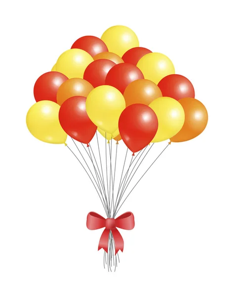 Elementos voladores de helio decorado arco rojo, globos — Archivo Imágenes Vectoriales