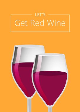 Kırmızı şarap Poster bardak şampanya ile başlayalım