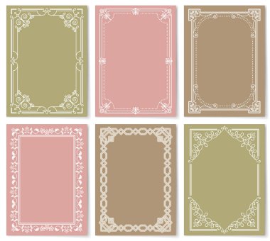 Süs grafik retro tarzı Vintage çerçeve ayarla