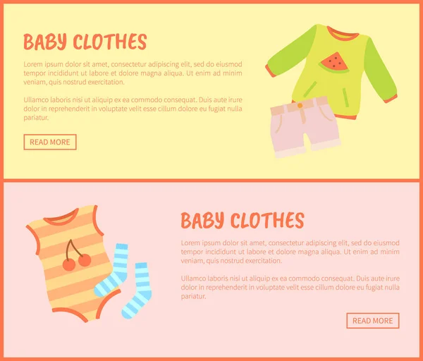 Bebek giyim Web sayfaları vektör çizim kümesi — Stok Vektör