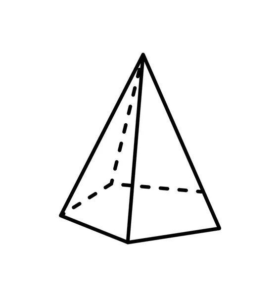 Figure géométrique tétraèdre avec angles vifs — Image vectorielle