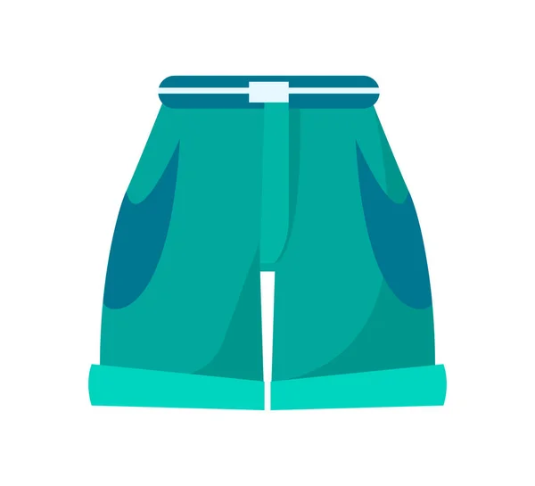 Shorts com cintura alta, cinto fino e bolsos profundos — Vetor de Stock