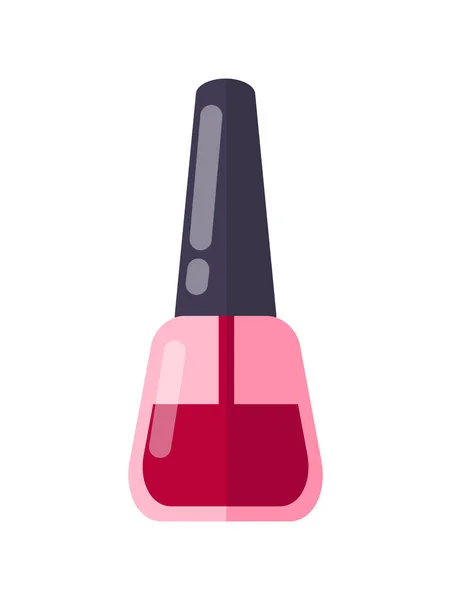 Half-Empty Glass Bottle of Deep Red Nail Polish — Stock Vector