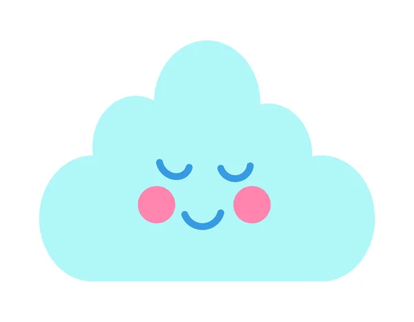 Cute Card with Cheerful Cloud Vector Illustration — Stock Vector