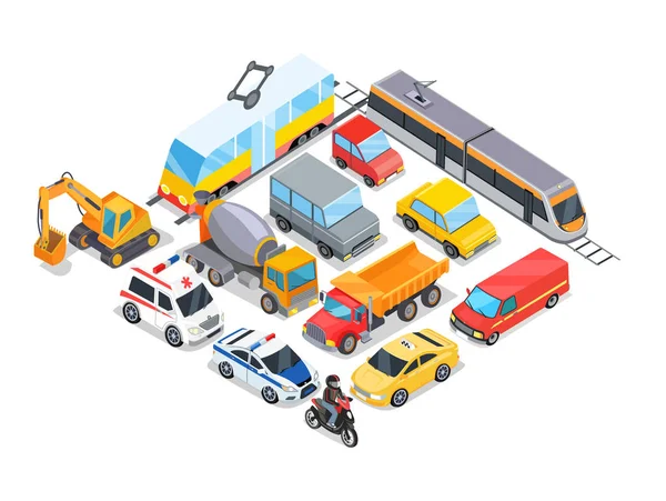 Transport Collection Poster Vector Illustration — Stock Vector