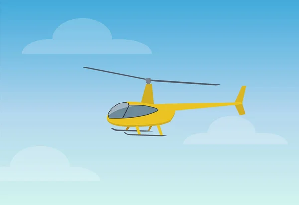 Ziemlich gelb Hubschrauber Farbe Vektor Illustration — Stockvektor