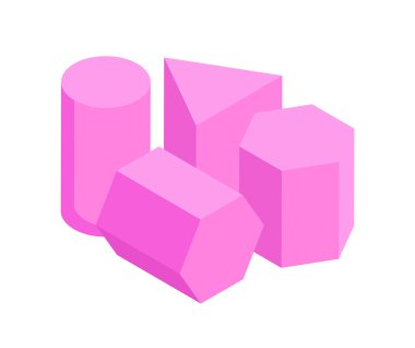 Aynı renkli geometrik figürler, vektör afiş ayarla