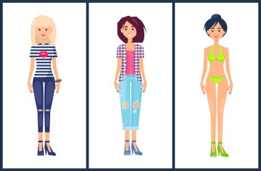 Kadın giysi yaz modu koleksiyonu ayarla