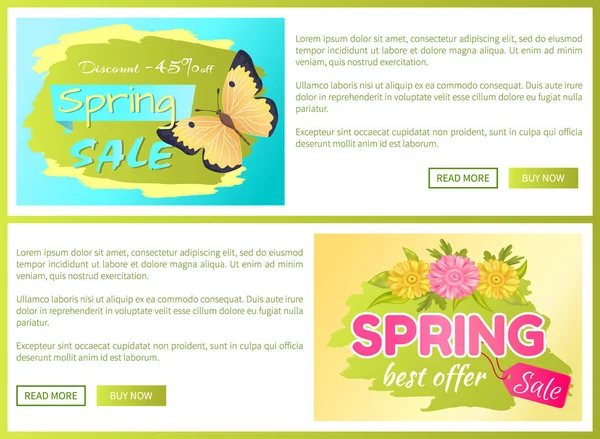 Promoción Oferta Venta de Primavera Anuncio Daisy Flower — Vector de stock