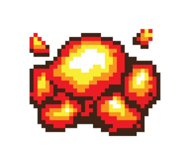 Piksel patlama afiş, renk vektör çizim