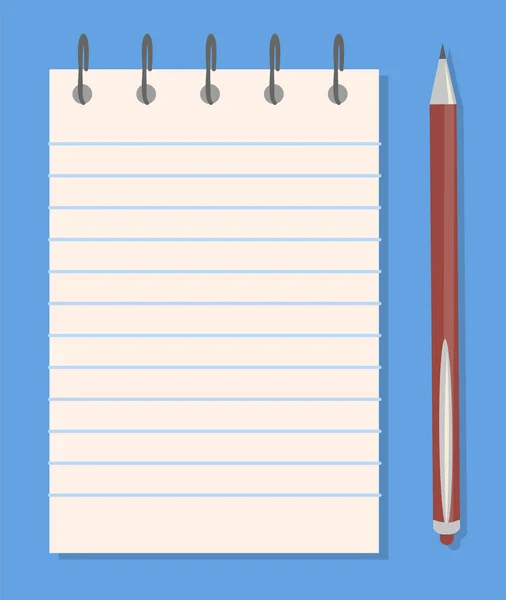 Σημειωματάριο και μολύβι πρότυπα, πολύχρωμο πανό — Διανυσματικό Αρχείο
