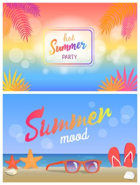 Sıcak yaz parti yaz ruh Poster plaj Set